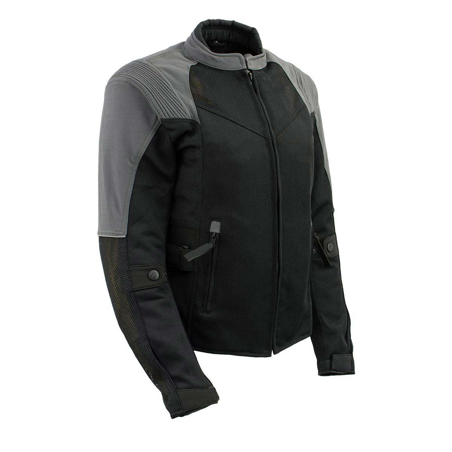 Milwaukee Leather Women's Be Cool Black/Grey Textile Motorcycle Jacket w/ CE Armor - MPL22700