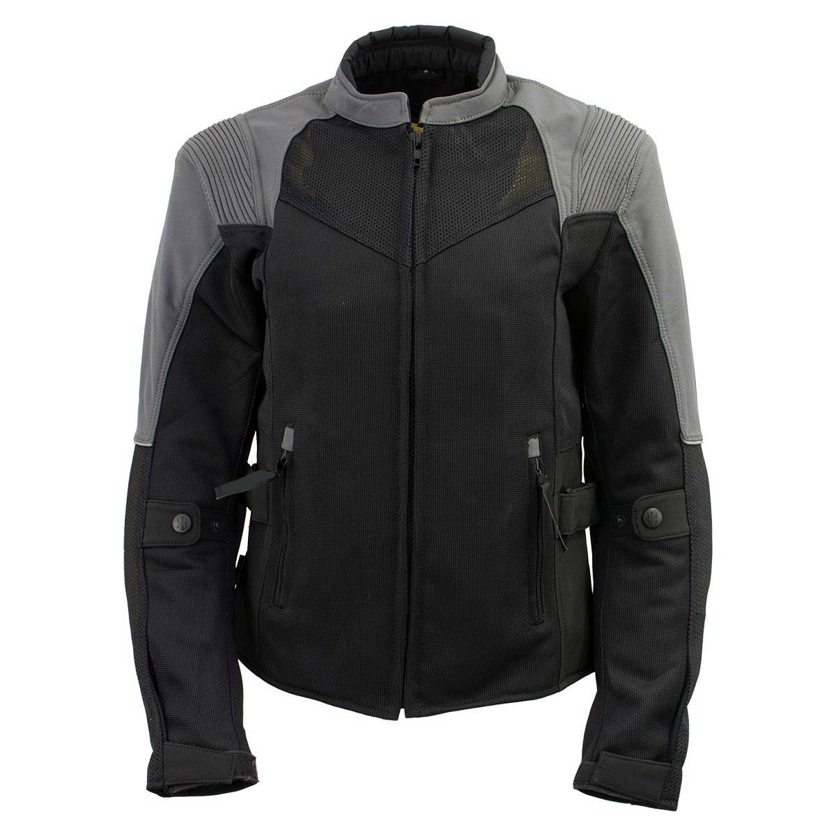 Milwaukee Leather Women's Be Cool Black/Grey Textile Motorcycle Jacket w/ CE Armor - MPL22700