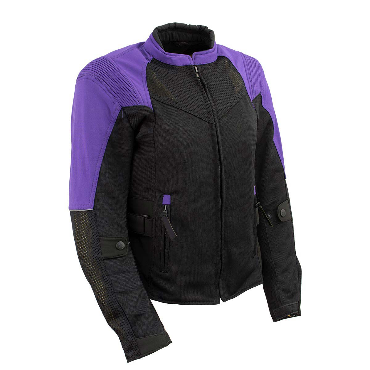 Milwaukee Leather Women's Be Cool Black/Purple Textile Motorcycle Jacket w/ CE Armor - MPL22701