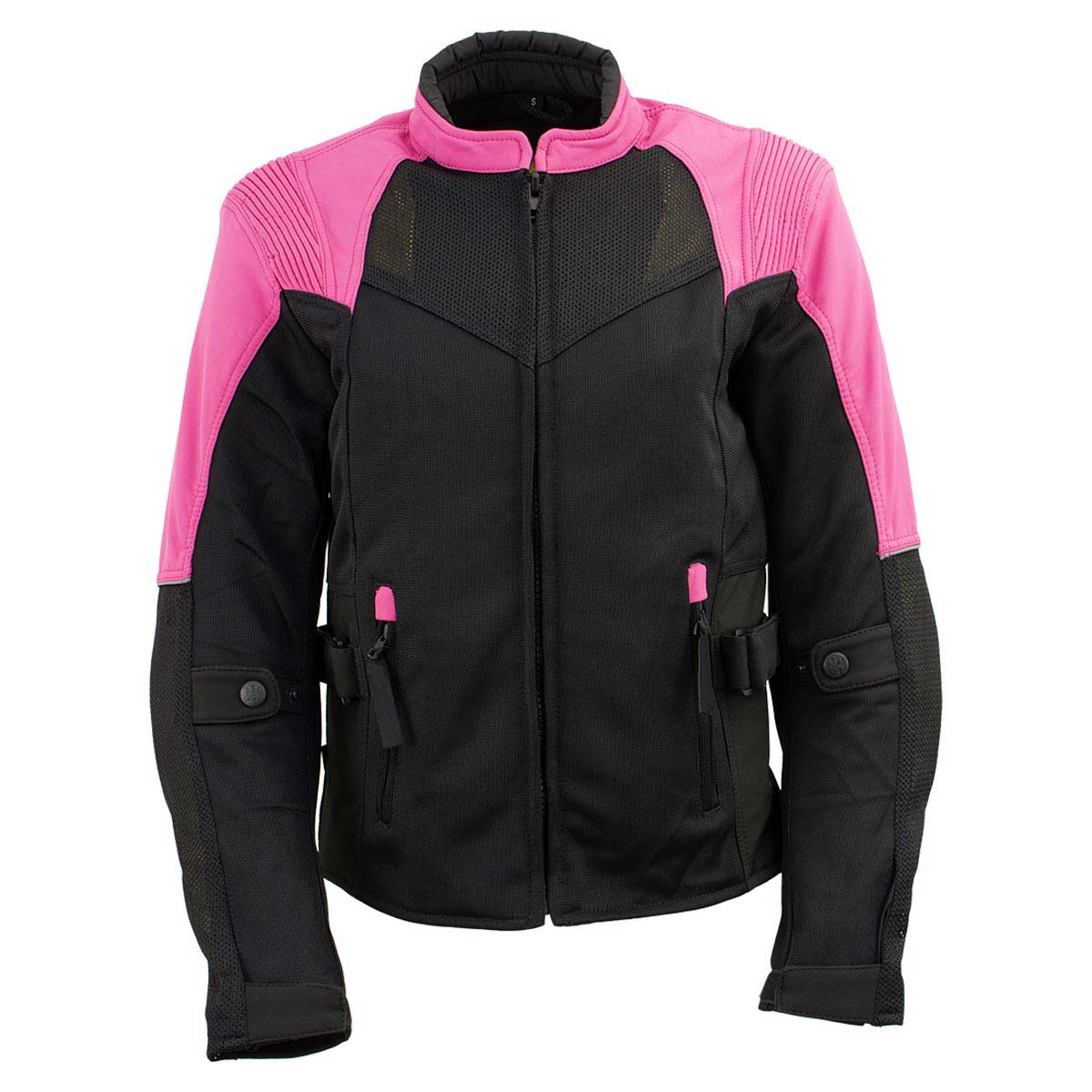 Milwaukee Leather Women's Be Cool Black/Fuchsia Textile Motorcycle Jacket w/ CE Armor - MPL22702