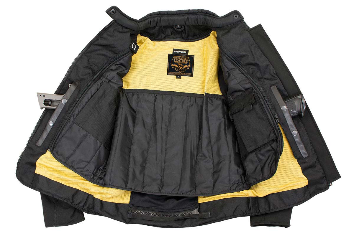 Milwaukee Leather Women's Cool Racer Black Textile Motorcycle Jacket w/ CE Armor - MPL22704