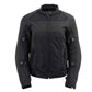 Milwaukee Leather Women's Cool Racer Black Textile Motorcycle Jacket w/ CE Armor - MPL22704