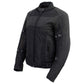 Milwaukee Leather Women's Cool Racer Black Textile Motorcycle Jacket w/ CE Armor - MPL22704