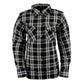 Milwaukee Leather MPL2600 Women’s Plaid Flannel Biker Shirt w/ CE Approved Armor - Reinforced w/ Aramid Fiber