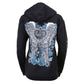 Milwaukee Leather MPLH228001 Women's 'Angel Roses' Zip Up Hooded Black Sweat Shirt