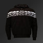 MMCC Men’s Bare Bones Hoodie – Reflective Skull Graphics Front & Back, Full Zip, 100 % Cotton, MPM1681