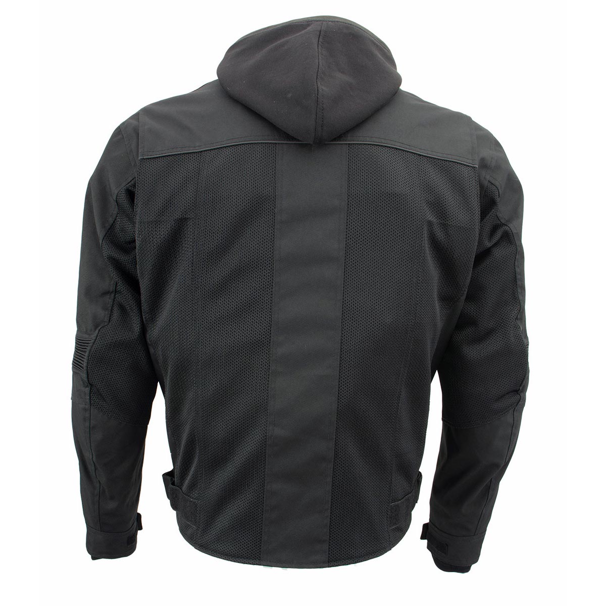 Milwaukee Leather Men's Requiem Mesh and 1300D Nylon Motorcycle Jacket with CE Armor, Removable Hoodie - MPM17018