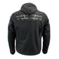 Milwaukee Leather Men's Vengeance Black Armored Textile Motorcycle Jacket with Skull Embroidery - MPM17019