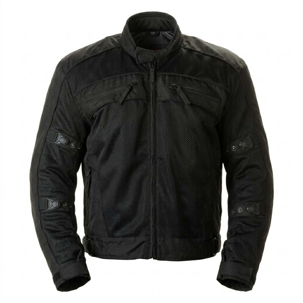 Milwaukee Leather Men's Devious Black Textile Motorcycle Jacket w/ CE Armor - MPM17025