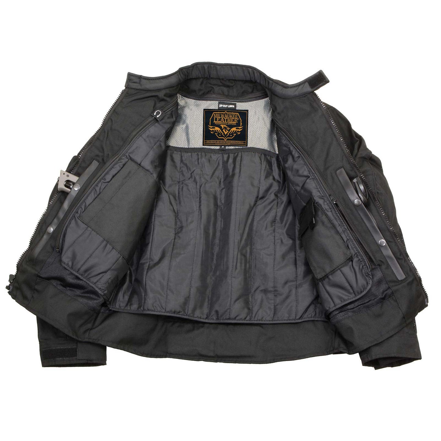 Milwaukee Leather Men's Devious Black Textile Motorcycle Jacket w/ CE Armor - MPM17025