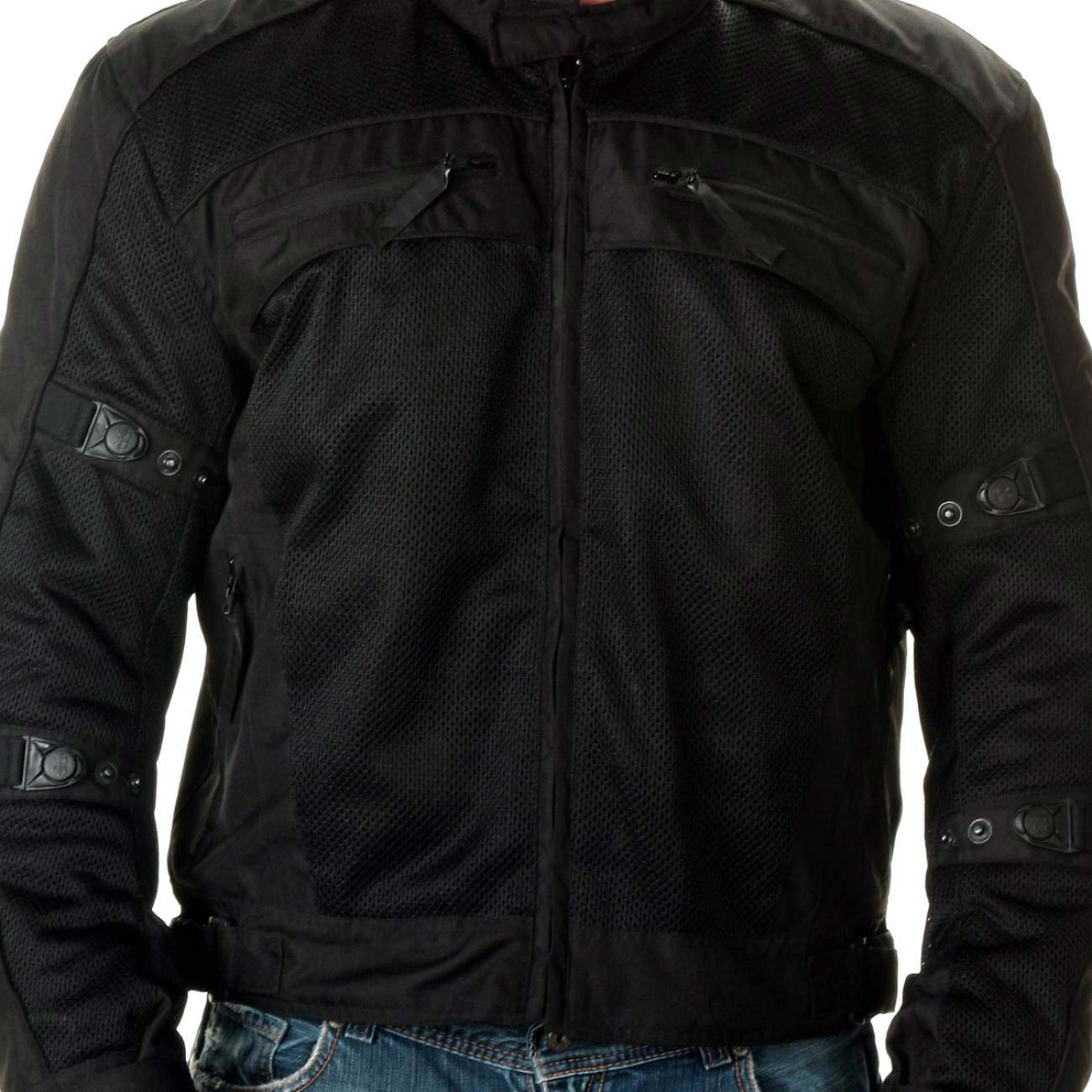 Milwaukee Leather Men's Devious Black Textile Motorcycle Jacket w/ CE Armor - MPM17025