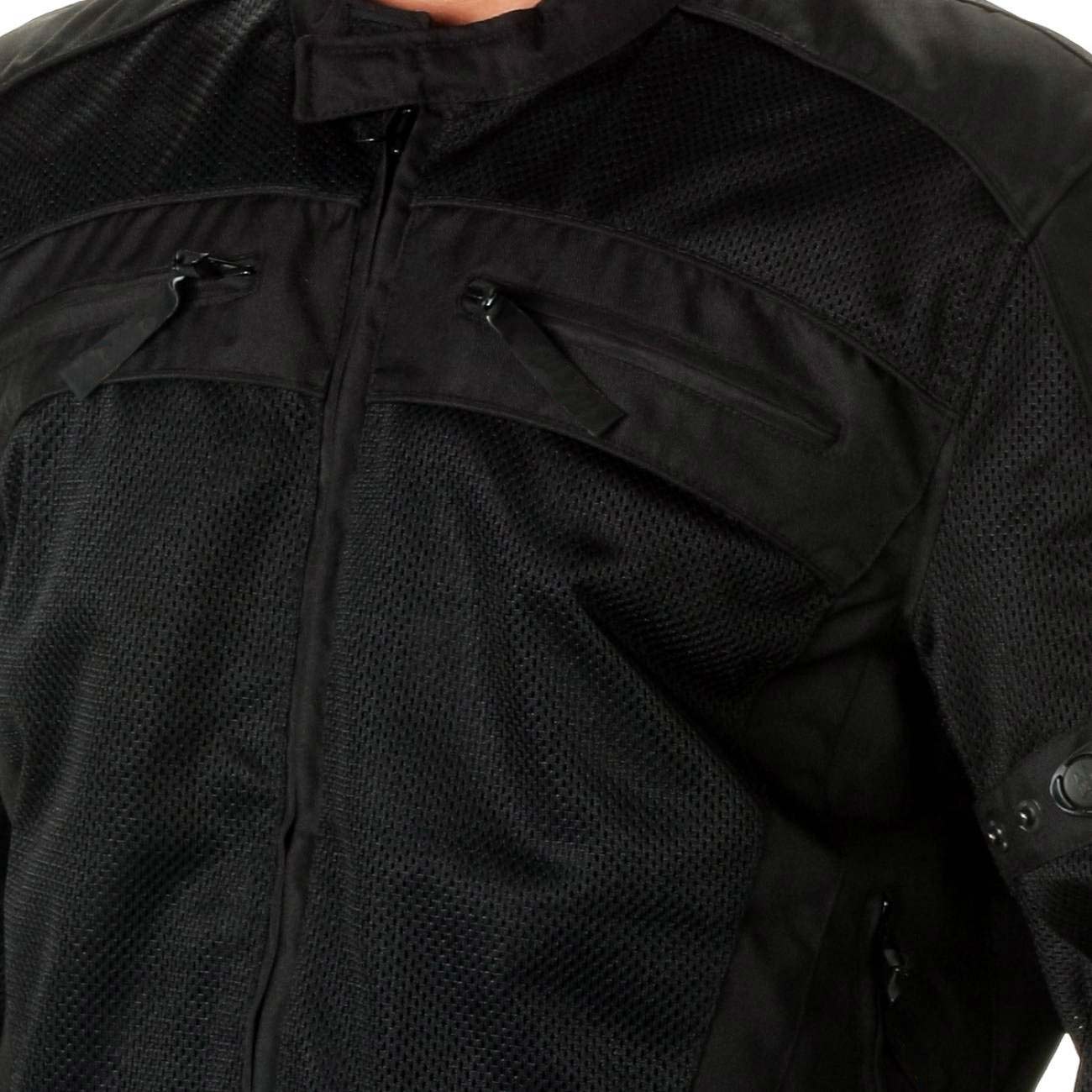 Milwaukee Leather Men's Devious Black Textile Motorcycle Jacket w/ CE Armor - MPM17025