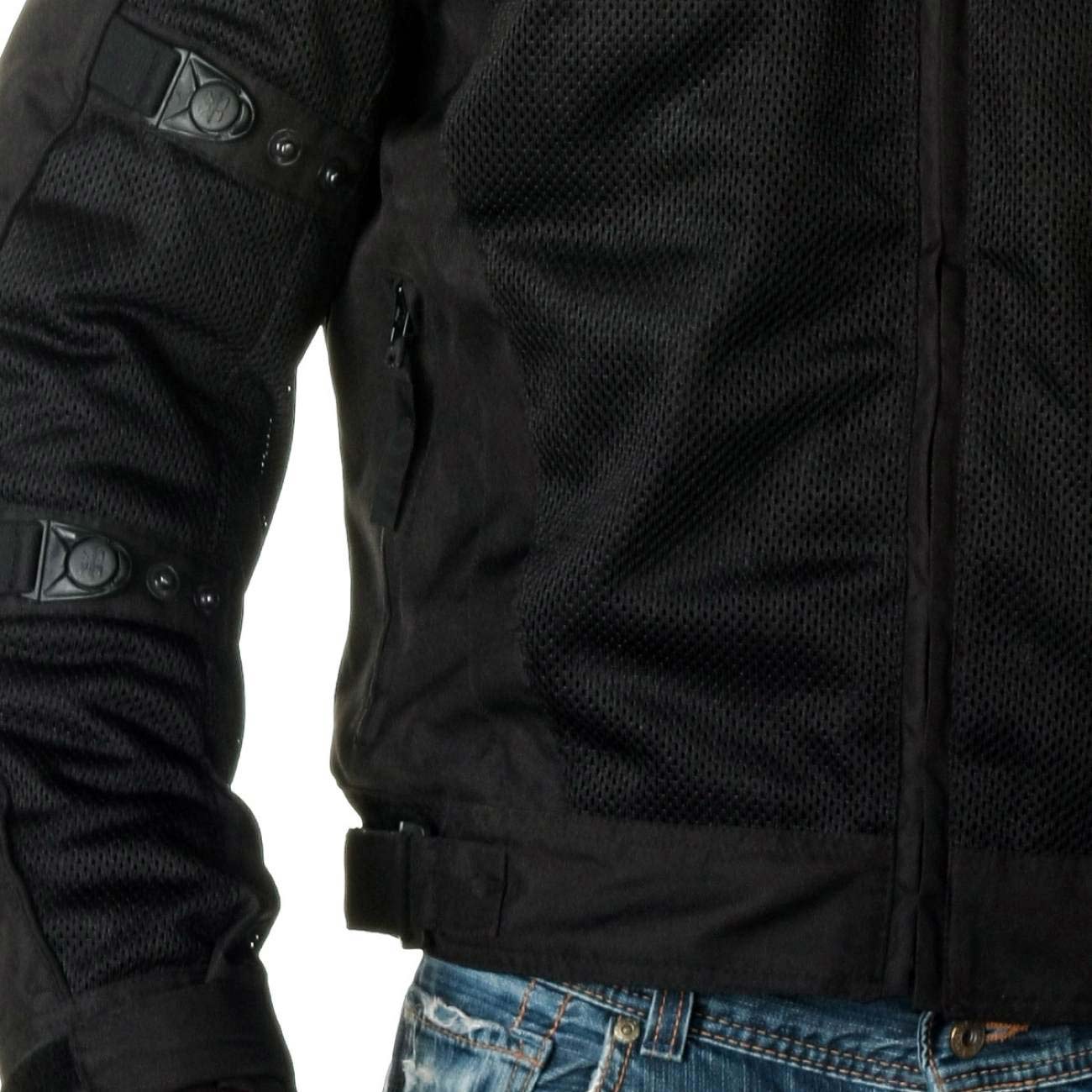 Milwaukee Leather Men's Devious Black Textile Motorcycle Jacket w/ CE Armor - MPM17025