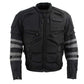 Milwaukee Leather Men's Morph Black/Grey Textile Motorcycle Jacket w/ CE Armor, Removable Sleeves - MPM17026
