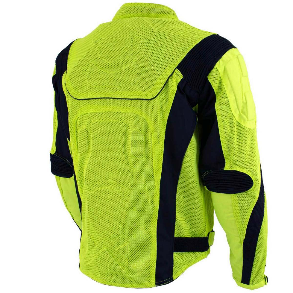 Milwaukee Leather Men's Invasion Black/Neon Textile Motorcycle Jacket w/ CE Armor - MPM17028