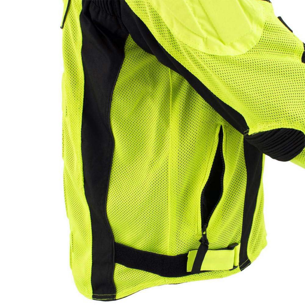 Milwaukee Leather Men's Invasion Black/Neon Textile Motorcycle Jacket w/ CE Armor - MPM17028
