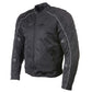 Milwaukee Leather Men's Troubled Black Textile Motorcycle Jacket w/ CE Armor - MPM17029