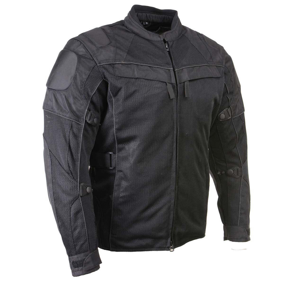 Milwaukee Leather Men's Shadow Black Textile Motorcycle Jacket w/ CE Armor - MPM17030