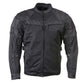 Milwaukee Leather Men's Shadow Black Textile Motorcycle Jacket w/ CE Armor - MPM17030