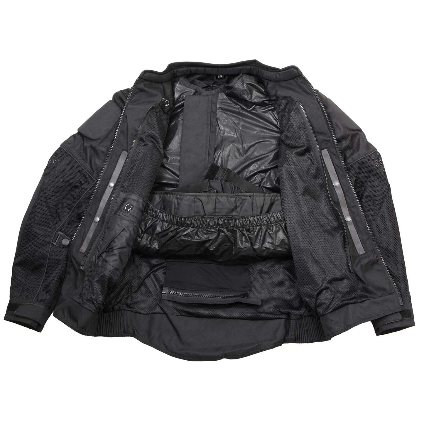 Milwaukee Leather Men's Shadow Black Textile Motorcycle Jacket w/ CE Armor - MPM17030