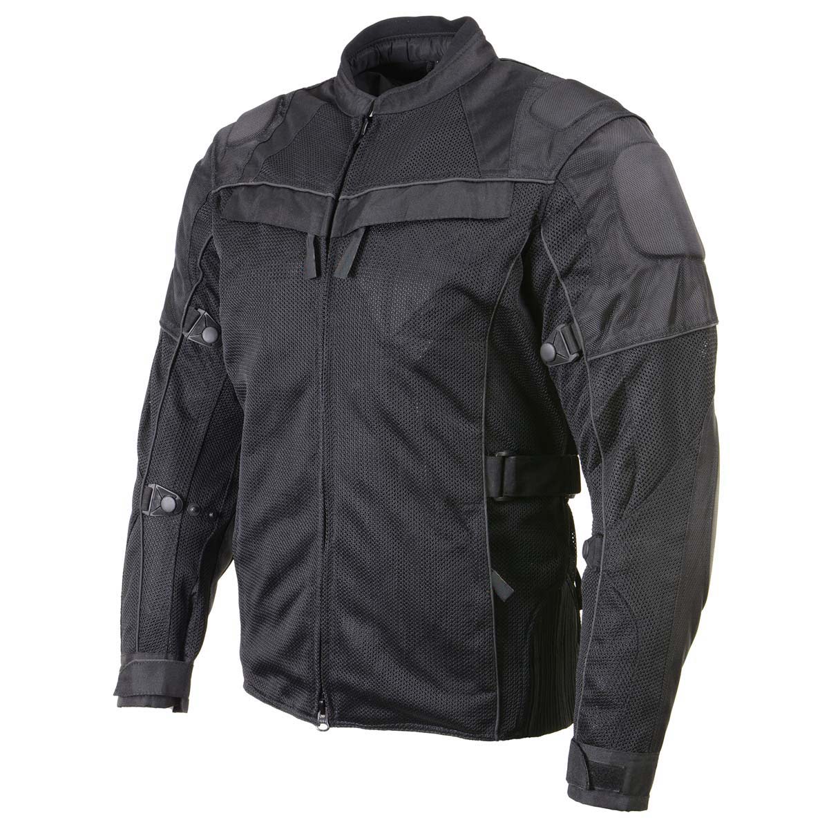 Milwaukee Leather Men's Shadow Black Textile Motorcycle Jacket w/ CE Armor - MPM17030
