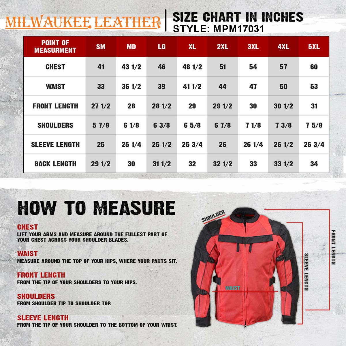 Milwaukee Leather Men's Venture Black/Red Textile Motorcycle Jacket w/ CE Armor - MPM17031
