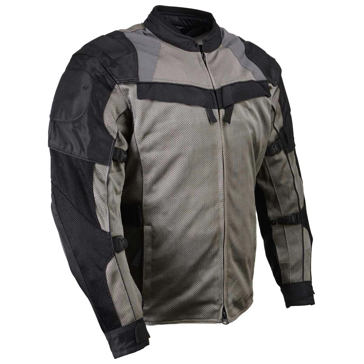 Milwaukee Leather Men's Venture Dark Grey/Black Textile Motorcycle Jacket w/ CE Armor - MPM17032