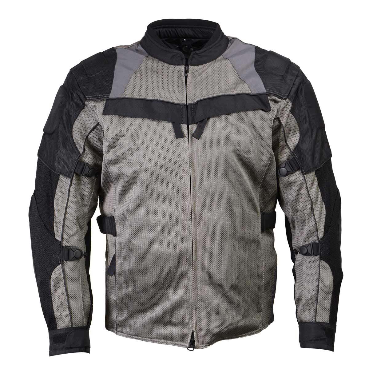 Milwaukee Leather Men's Venture Dark Grey/Black Textile Motorcycle Jacket w/ CE Armor - MPM17032