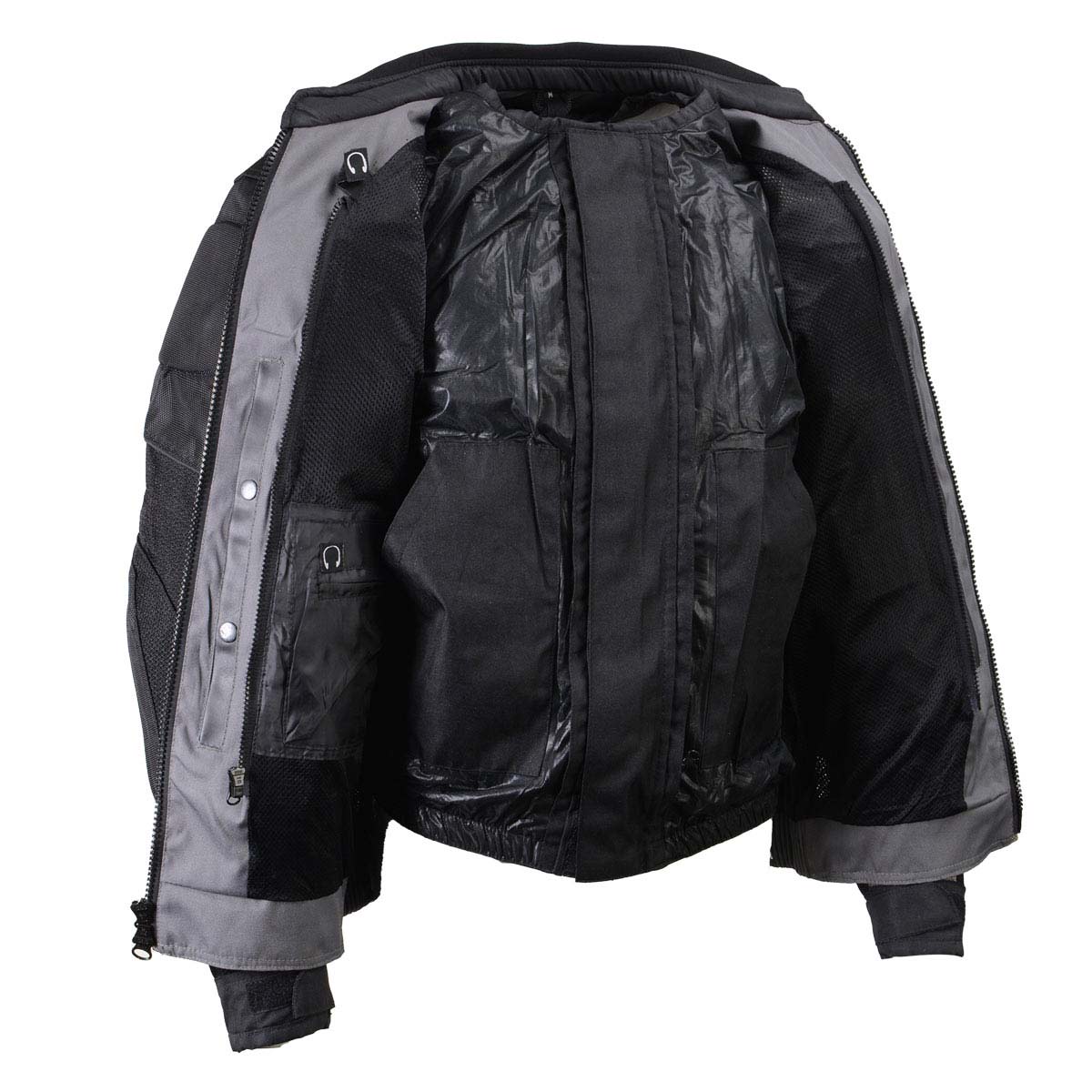 Milwaukee Leather Men's Venture Dark Grey/Black Textile Motorcycle Jacket w/ CE Armor - MPM17032