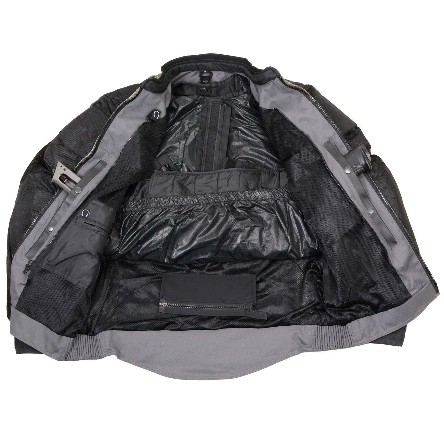 Milwaukee Leather Men's Venture Dark Grey/Black Textile Motorcycle Jacket w/ CE Armor - MPM17032