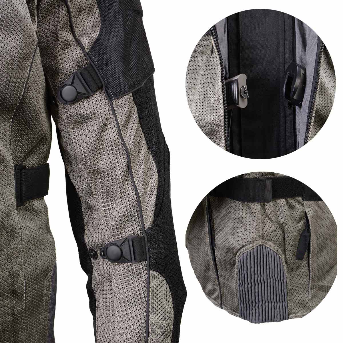 Milwaukee Leather Men's Venture Dark Grey/Black Textile Motorcycle Jacket w/ CE Armor - MPM17032