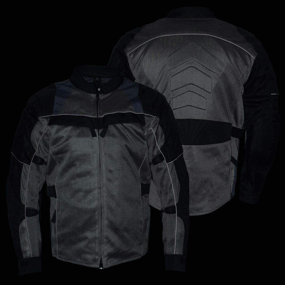 Milwaukee Leather Men's Venture Dark Grey/Black Textile Motorcycle Jacket w/ CE Armor - MPM17032