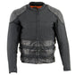 Milwaukee Leather MPM1755 Men's 'Assault Style' Black Leather and Textile M/C Jacket