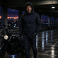 Milwaukee Leather MPM1764 Men's Black Soft Shell CE Armored Motorcycle Racing Style Hoodie Jacket w/ Detachable Hood
