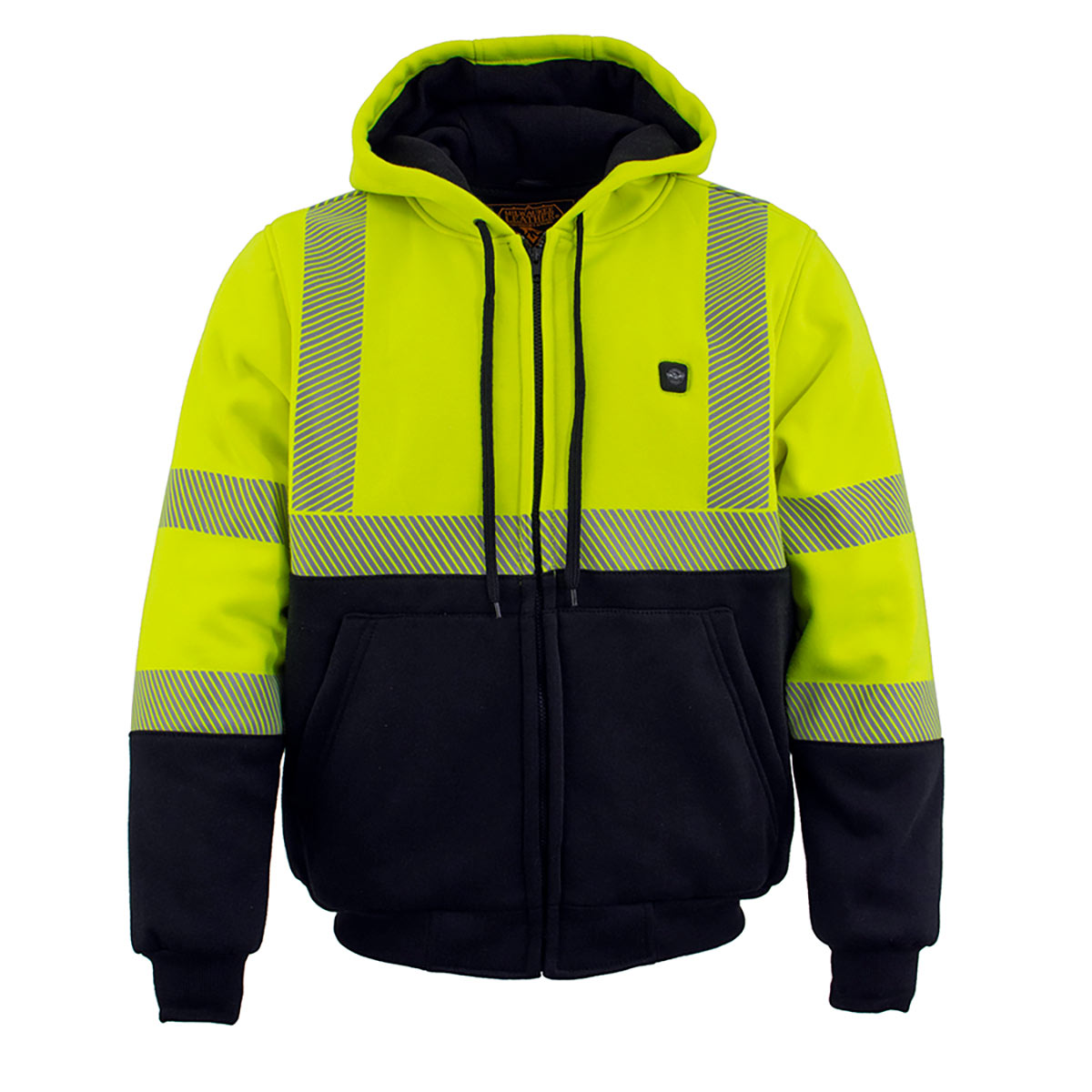 Nexgen Heat NXM1773SET Men's Heated Neon Green High Visibility Work Hoodie - for Outdoor Winter Cold Weather Activities