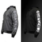 Milwaukee Leather Men's Bare Bones Charcoal Reflective Skull CE Armored Riding Hoodie, Shoulder and Elbow Armor - MPM1799