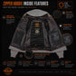 Milwaukee Leather Men's Black Streetguard Riding Hoodie - Aramid Reinforced with CE Shoulder and Elbow Armor - MPM1788