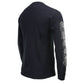 Milwaukee Leather MPMH117008 Men’s ‘Five Skulls’ Long Sleeve Black T-Shirt - Large