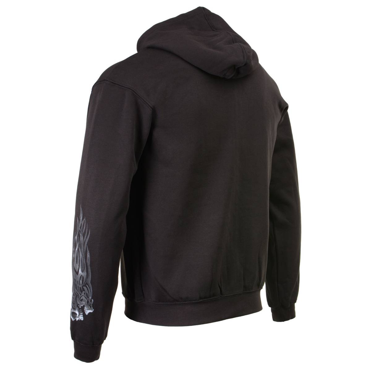 Milwaukee Leather MPMH118001 Men’s ‘Head Butt Skulls’ Black Hoodie with Zipper Closure - X-Large