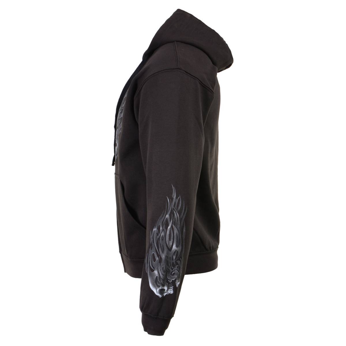 Milwaukee Leather MPMH118001 Men’s ‘Head Butt Skulls’ Black Hoodie with Zipper Closure