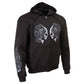 Milwaukee Leather MPMH118001 Men’s ‘Head Butt Skulls’ Black Hoodie with Zipper Closure - 3X-Large