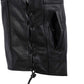 Milwaukee Motorcycle Clothing Company MV3020 Men's Black Leather Side Laced Motorcycle Vest