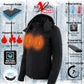 Nexgen Heat MPL2767SET Women's Black Soft Shell Heated Jacket with Detachable Hood (Included Rechargeable 10000mAh Battery)
