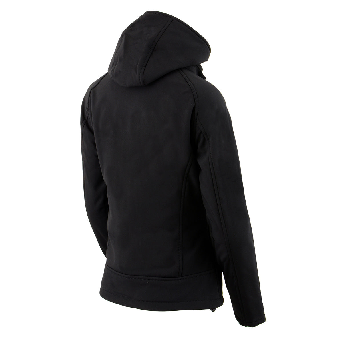 Nexgen Heat MPL2767SET Women's Black Soft Shell Heated Jacket with Detachable Hood (Included Rechargeable 10000mAh Battery)