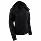 Nexgen Heat MPL2767SET Women's Black Soft Shell Heated Jacket with Detachable Hood (Included Rechargeable 10000mAh Battery)