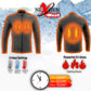 Nexgen Heat MPM1762SET Men’s Grey Soft Shell Heated Jacket - Standup Collar - for Winter Cold Weather Riding Outdoors