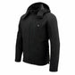 NexGen NXM1767SET Men's 'Ruffled' Black 'Heated' Soft-Shell Hooded Jacket (Rechargeable Battery Pack Included)