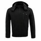 NexGen NXM1767SET Men's 'Ruffled' Black 'Heated' Soft-Shell Hooded Jacket (Rechargeable Battery Pack Included)
