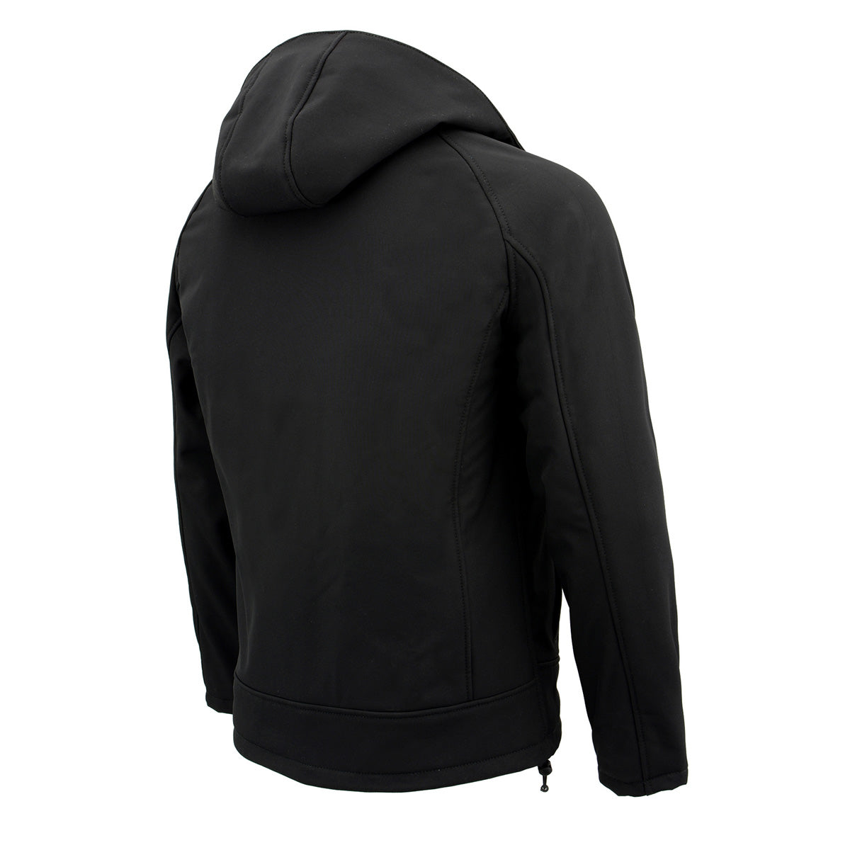 NexGen NXM1767SET Men's 'Ruffled' Black 'Heated' Soft-Shell Hooded Jacket (Rechargeable Battery Pack Included)