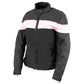 Milwaukee Leather SH2261 Women's Lightweight Black and Pink Textile Motorcycle Jacket with Reflective Piping